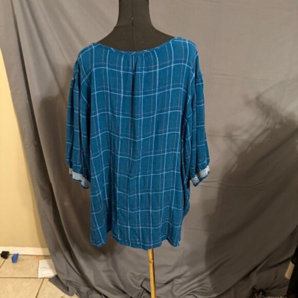 DOWNING STUDIO Plaid Blouse Size 5X - Picture 2 of 3
